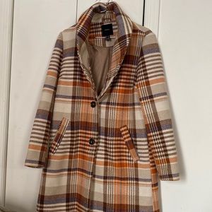 Forever 21 Plaid Pea Coat